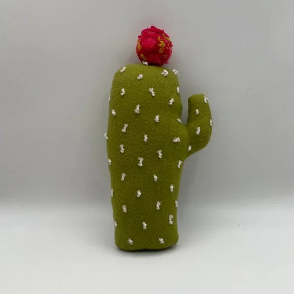 Handmade Cactus Plush Stuffed Toy with Pom Pom - Made in Portland Oregon - Picture 2 of 5
